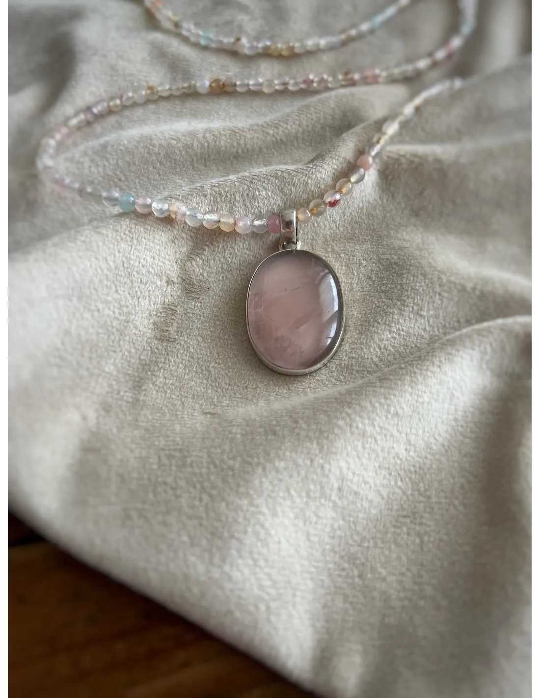 Medaglione Ovale Quarzo Rosa