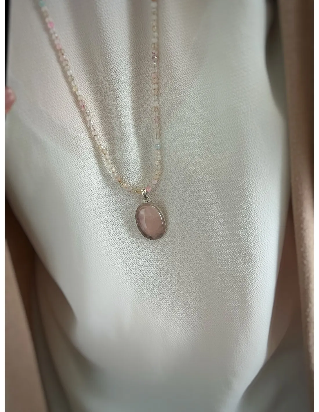 Medaglione Ovale Quarzo Rosa