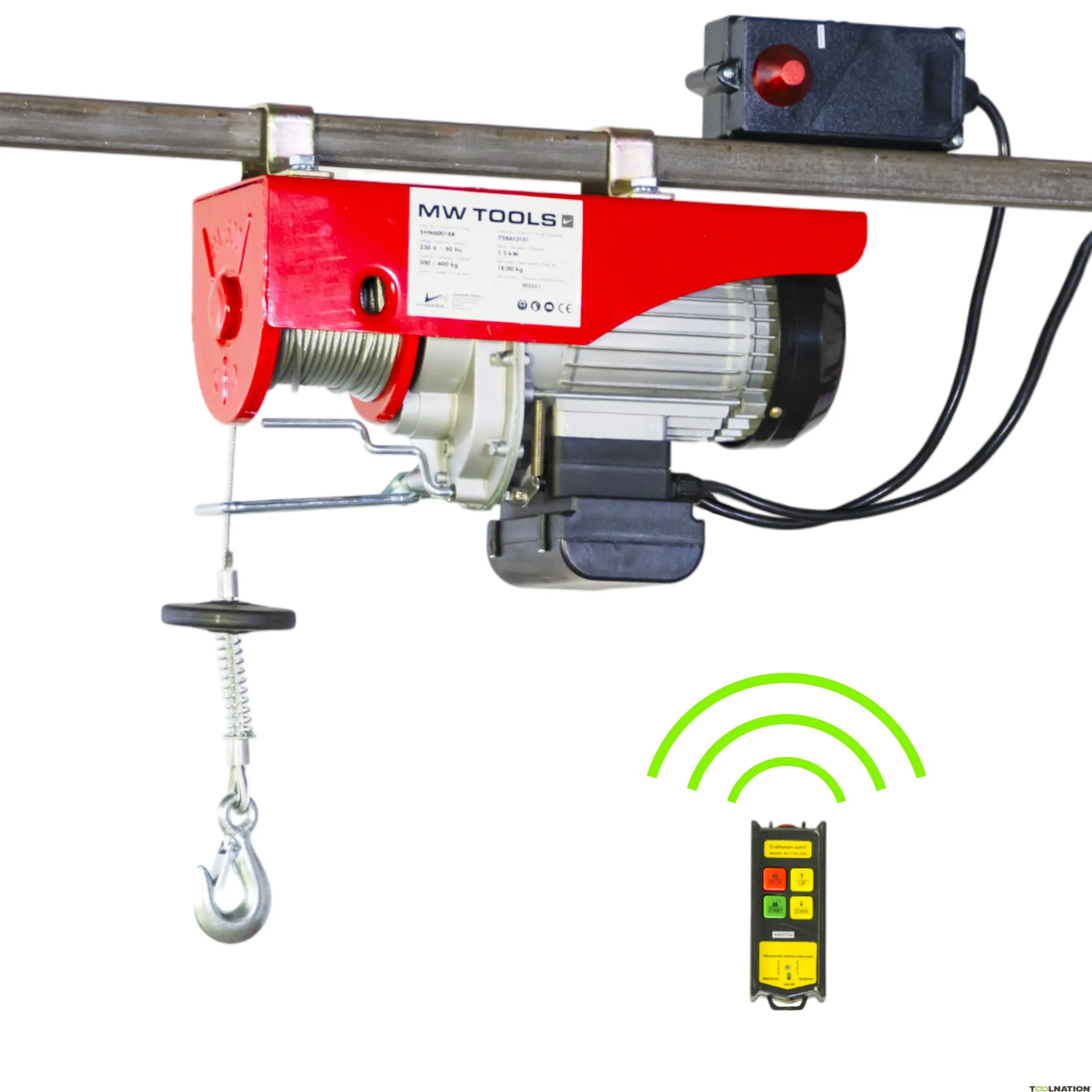 Metal Works 758613153 SHN40012R Paranco elettrico a fune 400 kg 12 metri comando senza fili