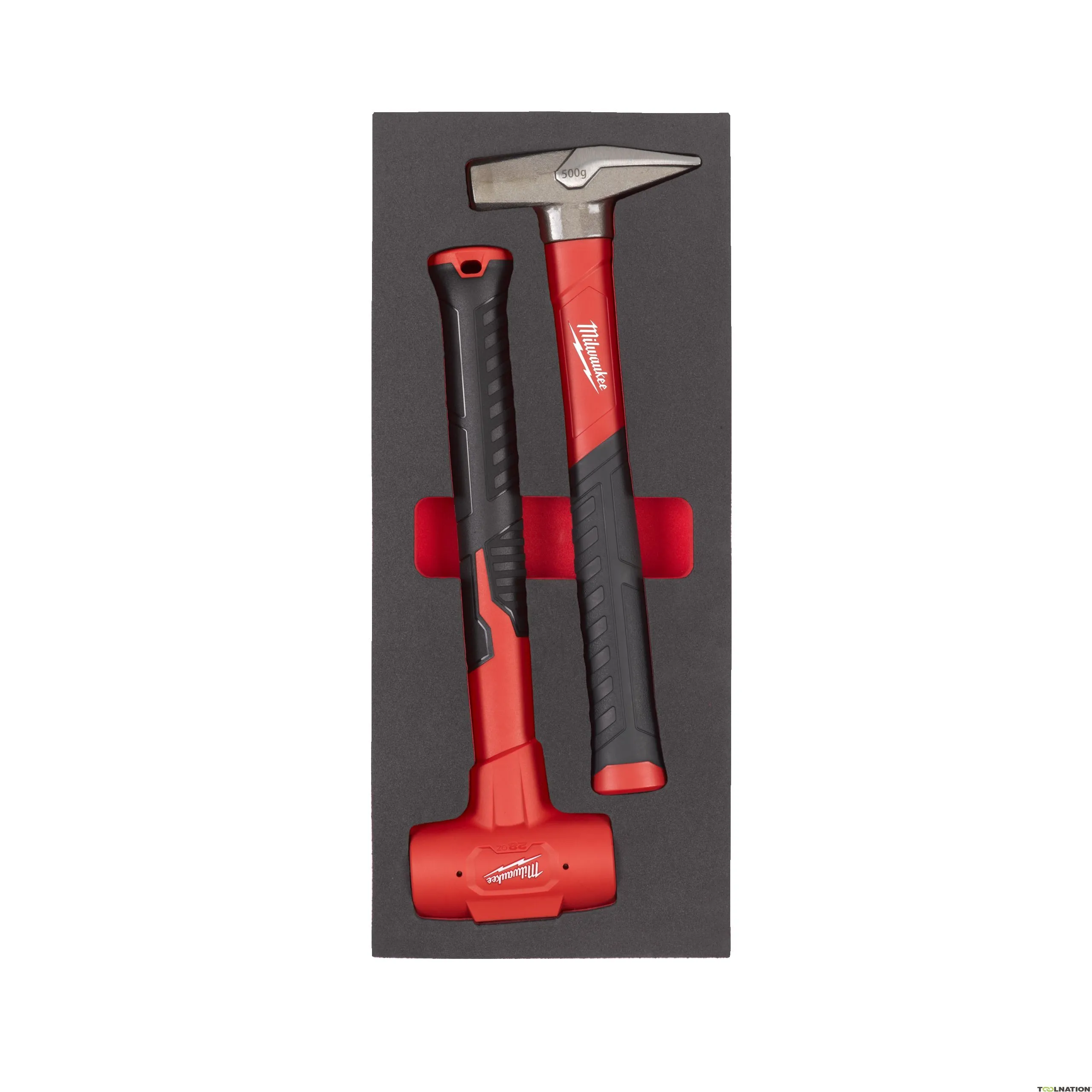 Milwaukee Accessori 4932493253 Martello da banco con inserto in schiuma in fibra di vetro 500 g e martello senza rinculo 790 g (