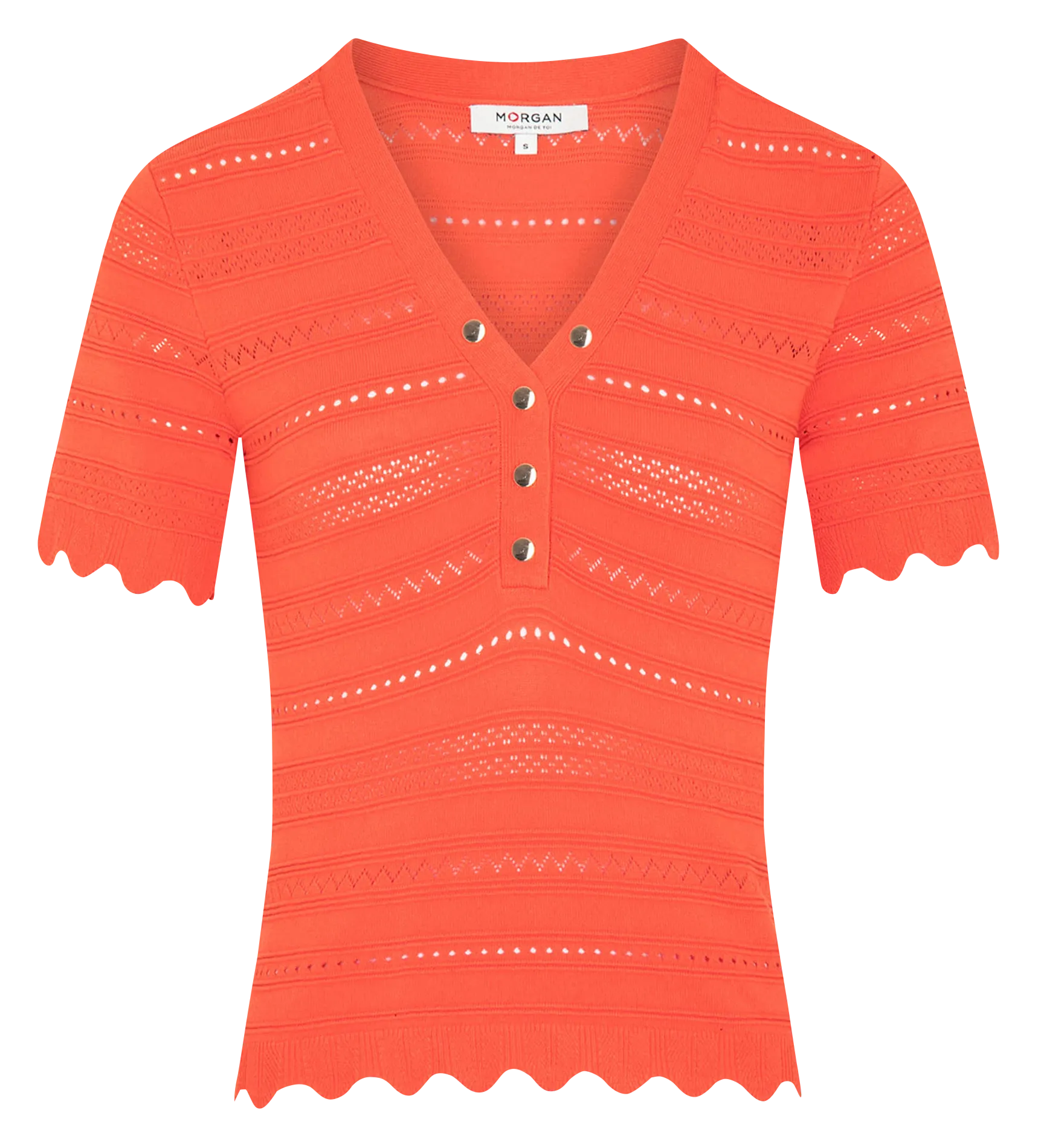  MORGAN   MISHI - Maglione scollo a V maniche corte | Arancione