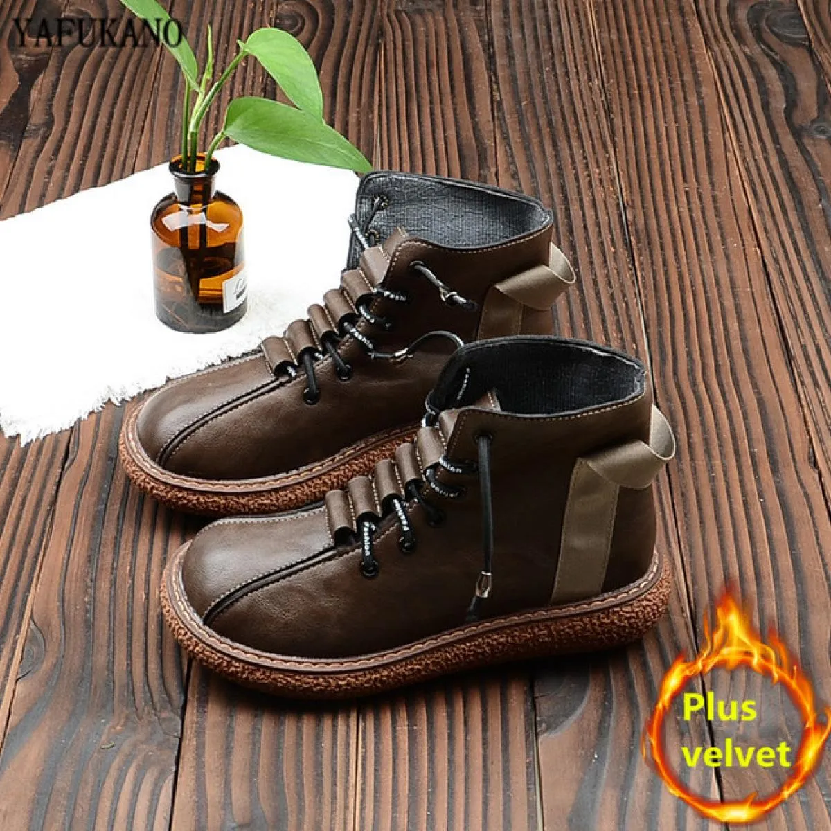Mori Girl Retro Stivali da donna Stile letterario britannico Suola spessa Scarpe da bambola con testa grande Stivaletti da donna