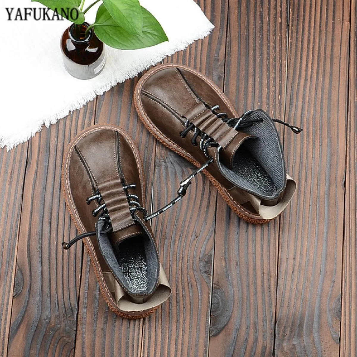 Mori Girl Retro Stivali da donna Stile letterario britannico Suola spessa Scarpe da bambola con testa grande Stivaletti da donna