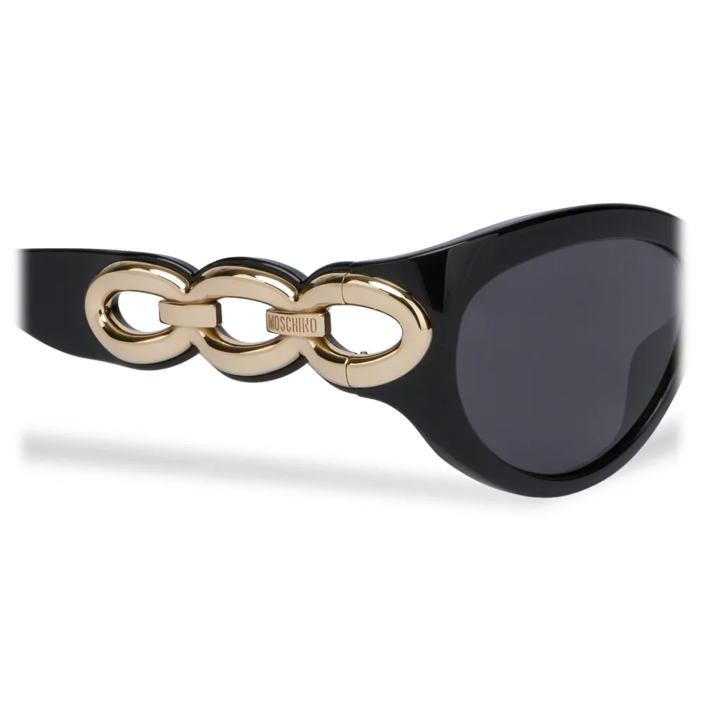 Moschino - Occhiali da Sole in Acetato Chain Bijou - Nero - Moschino Eyewear