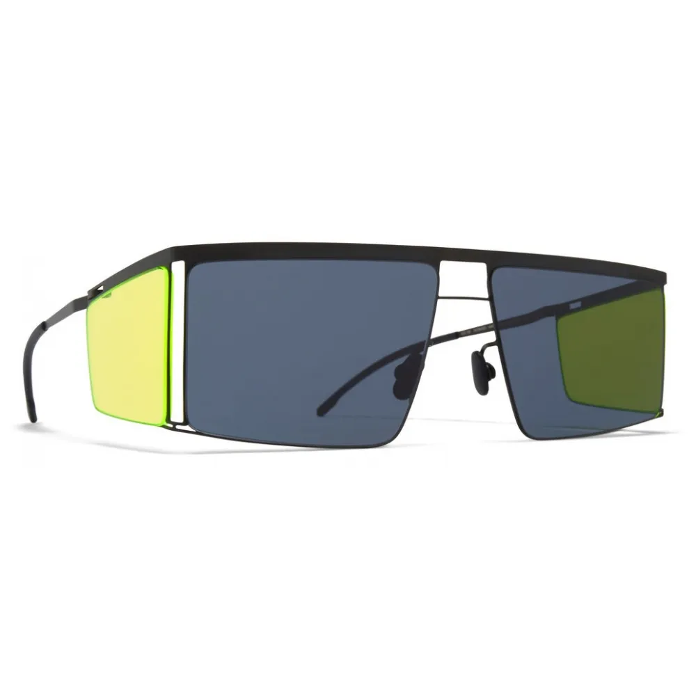 Mykita - HL001 - Mykita & Helmut Lang - Nero Giallo Grigio Scuro - Metal Collection - Occhiali da Sole - Mykita Eyewear