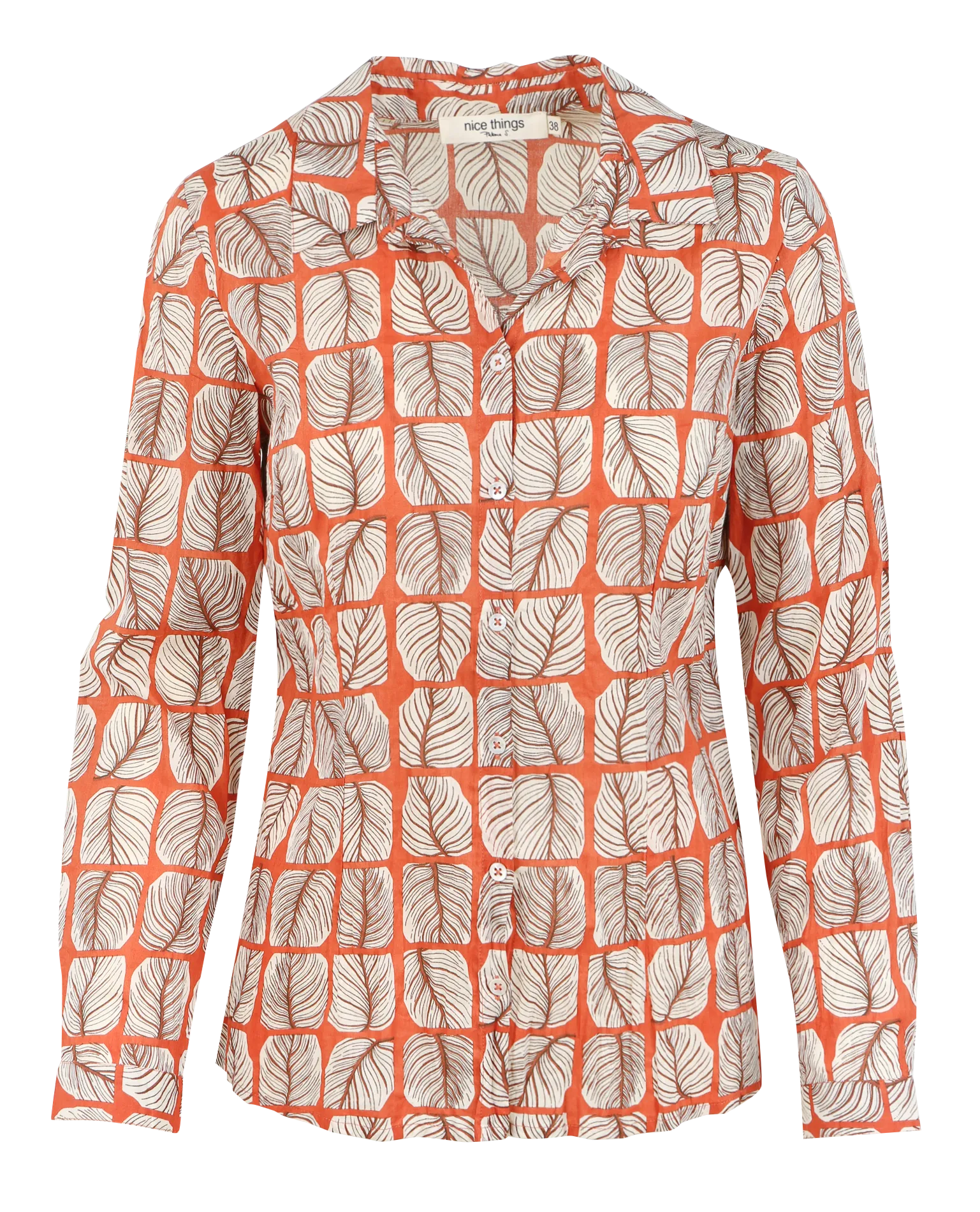  NICE THINGS   Camicia collo classico in cotone | Arancione
