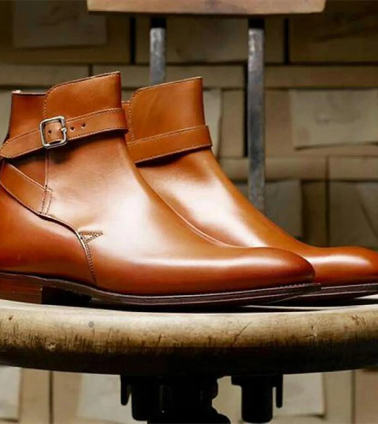 Nuovi stivali con cinturino con fibbia marrone per uomo Stivaletti con punta quadrata per uomo con spedizione gratuita Zapatos D