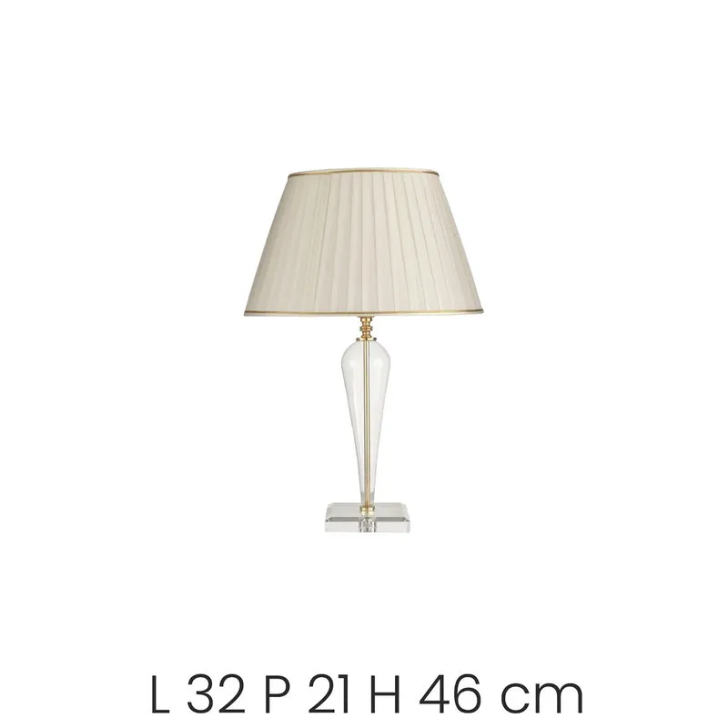 Ondaluce Lampada da tavolo RAVEL in vetro lavorato a mano, oro