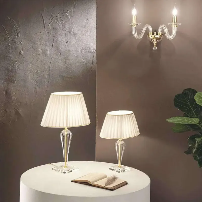 Ondaluce Lampada da tavolo RAVEL in vetro lavorato a mano, oro