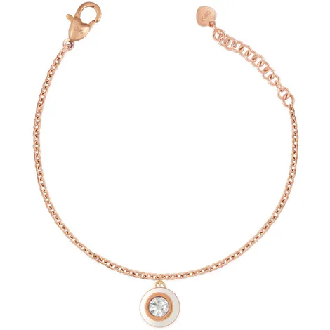 OPS OBJECTS Bracciale Ops in acciaio goldrose con cristallo