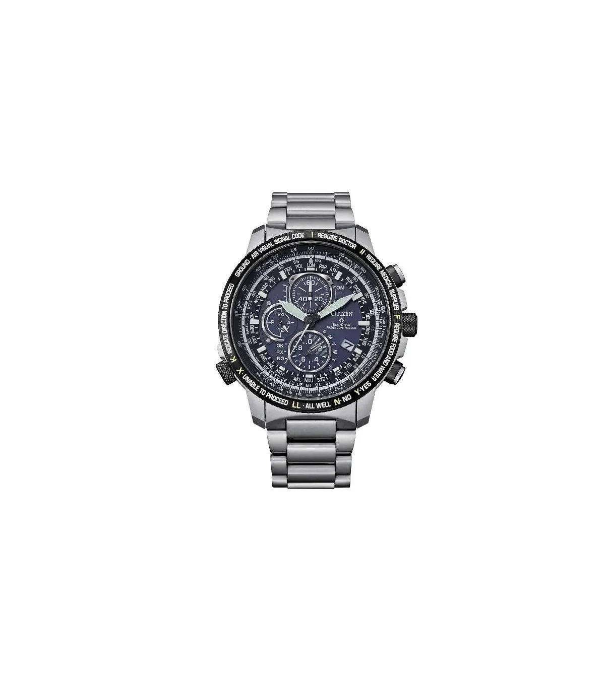 Orologio Cronografo Uomo Citizen Promaster Sky Super Titanio MRK Grigio Blu Nero AT8199-8AL