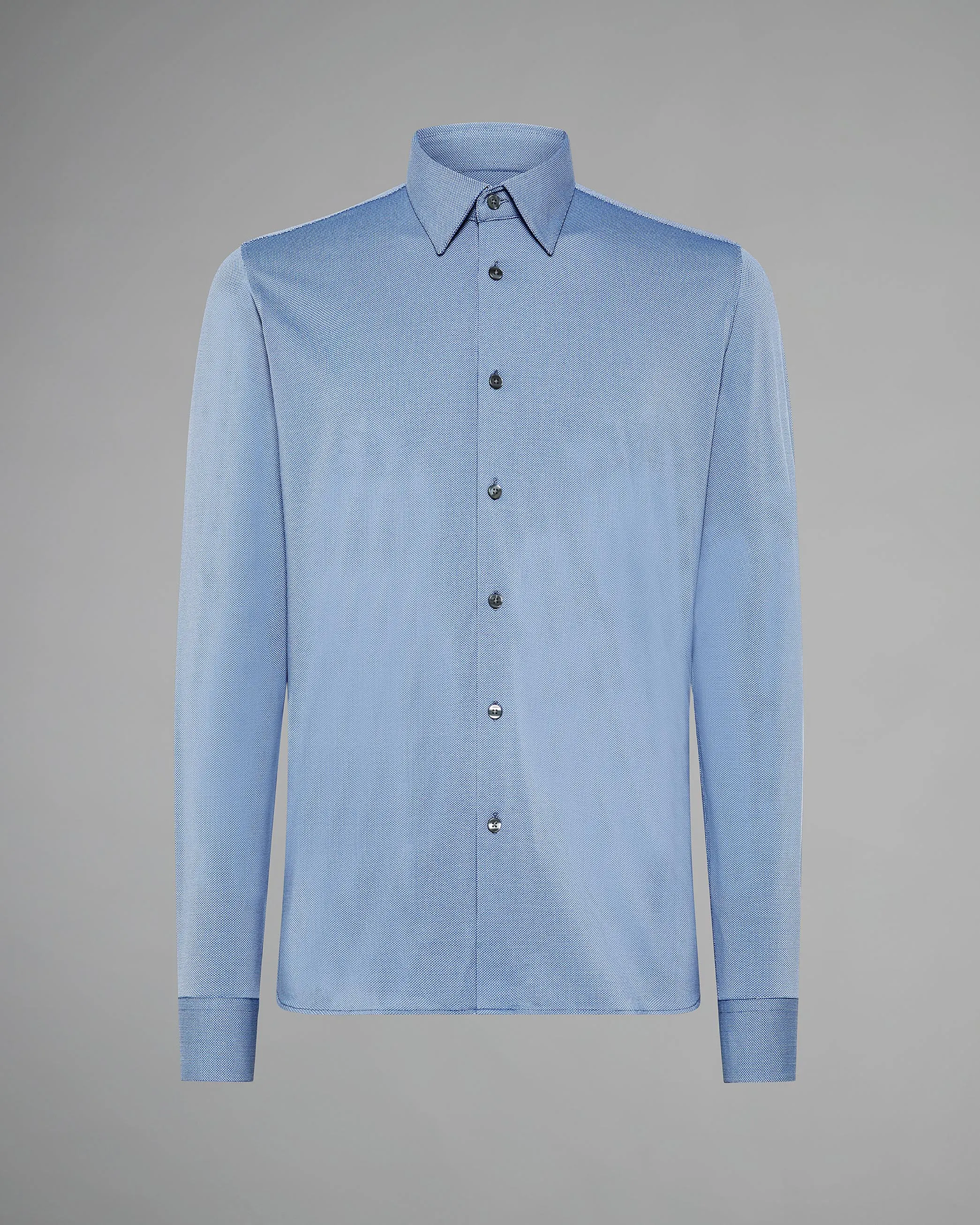 Oxford Jacquard Shirt celeste micro fantasia
