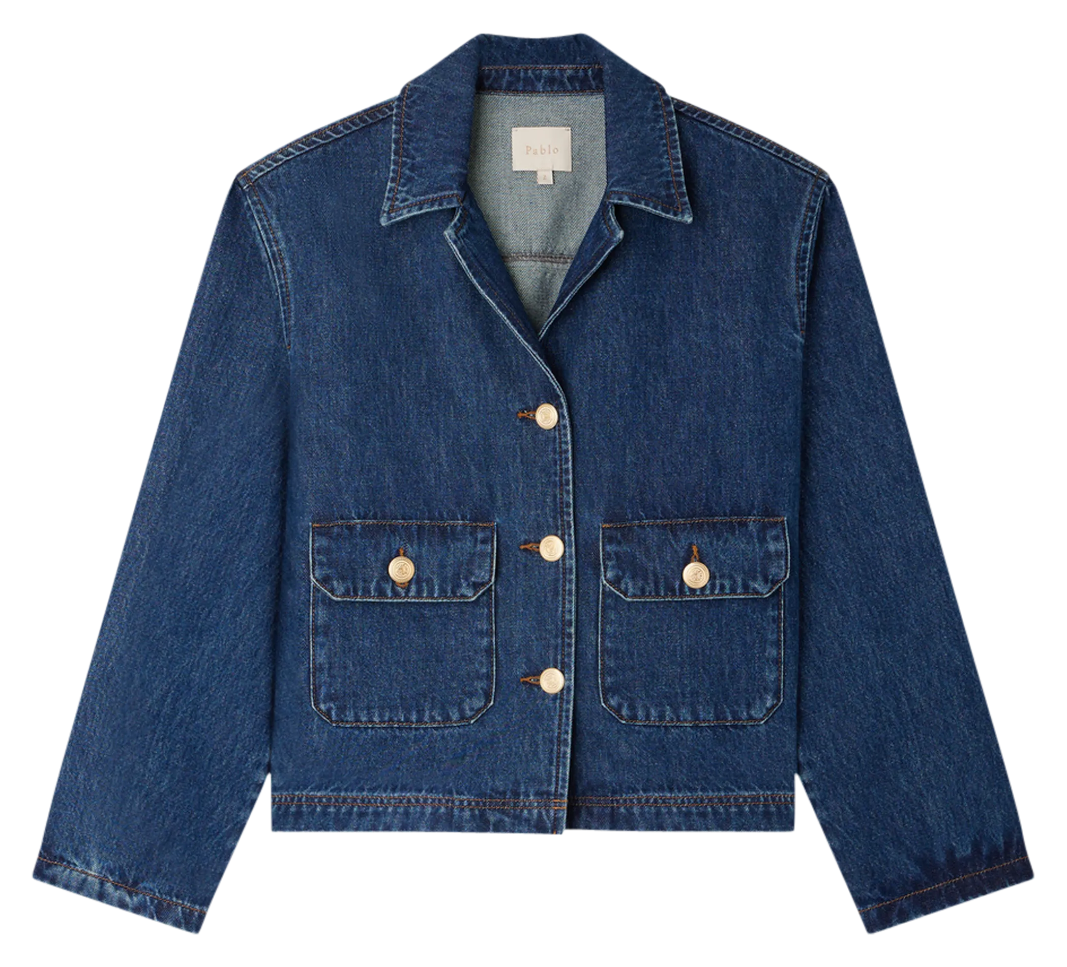  PABLO   BRIELLE - Giacca dritta in jeans di cotone | Blu
