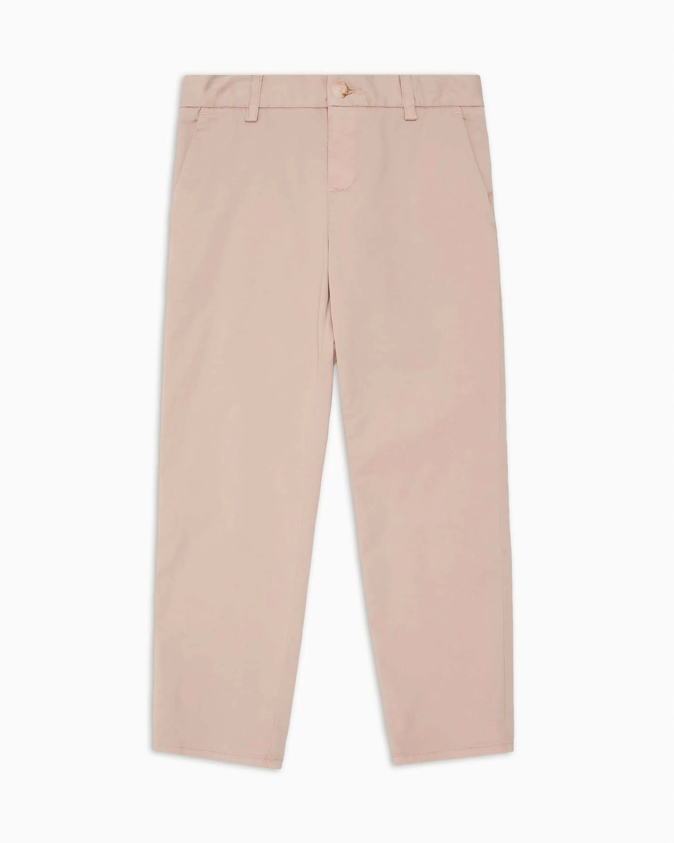 Pantalone chino color sabbia in raso di cotone stretch 10-16 anni