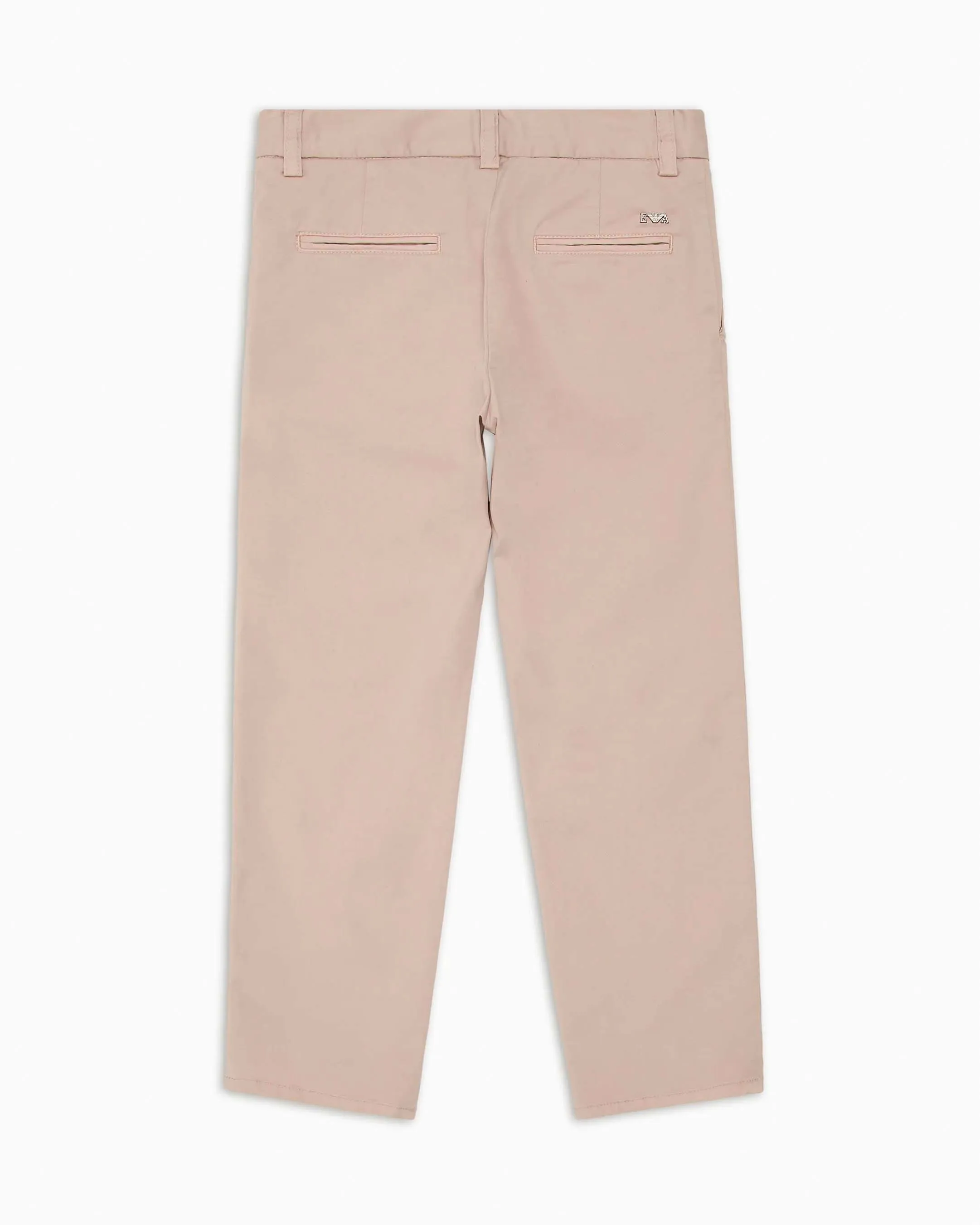Pantalone chino color sabbia in raso di cotone stretch 10-16 anni