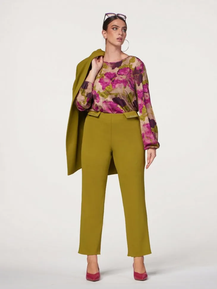 PANTALONE DRITTO LOGO STRASS  CURVY