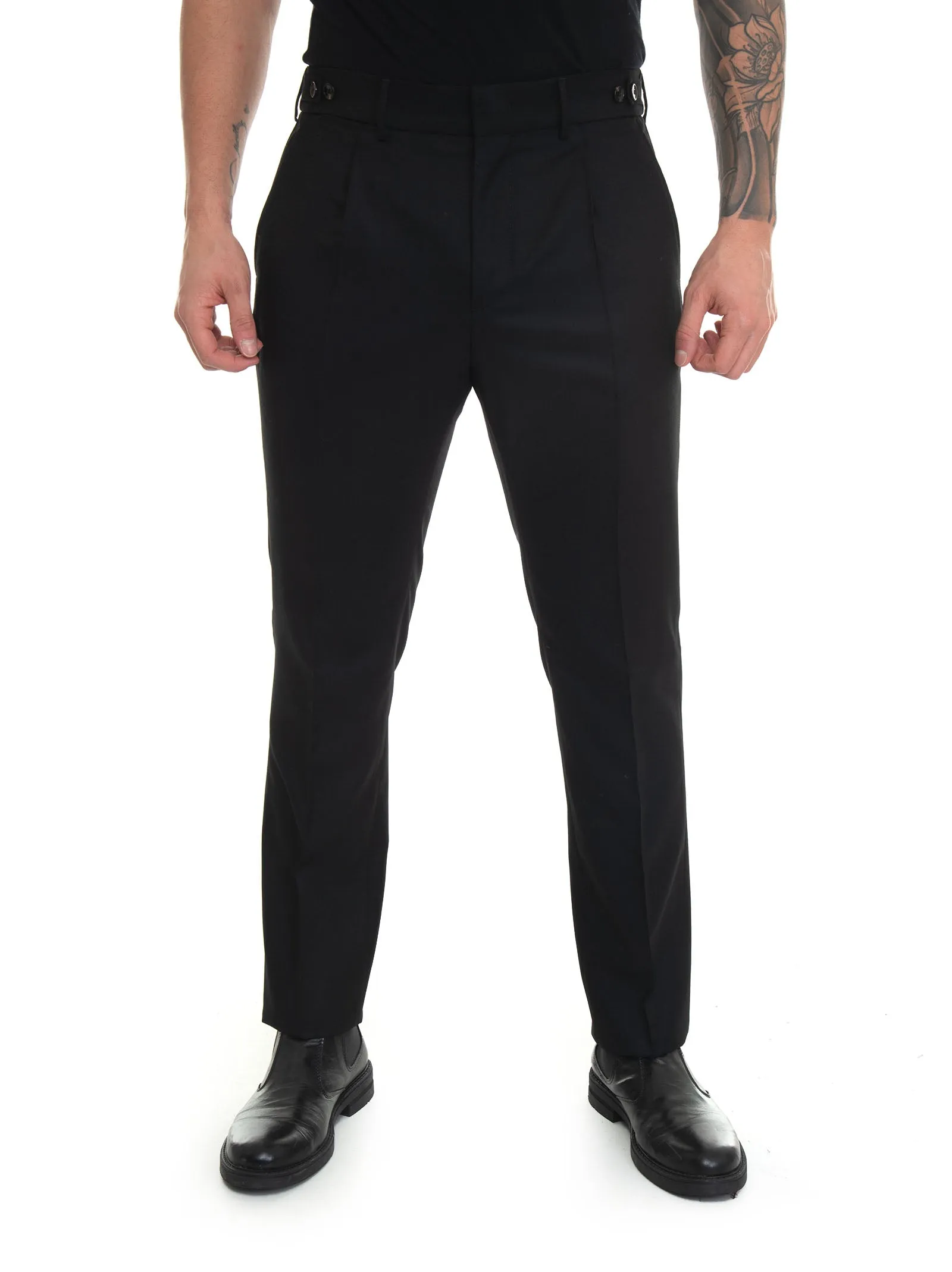 Pantalone in flanella BERTO Nero Berwich Uomo
