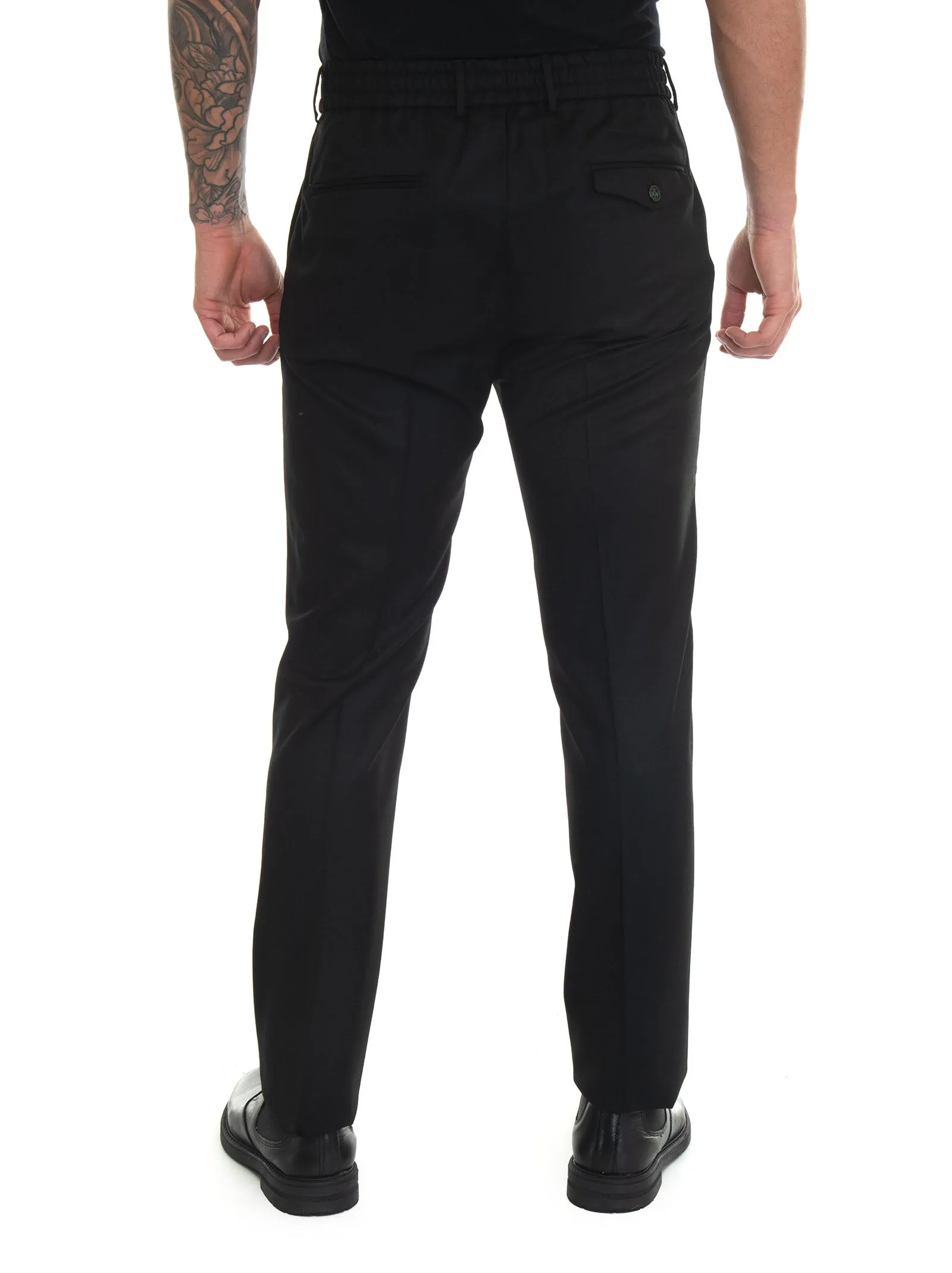 Pantalone in flanella BERTO Nero Berwich Uomo