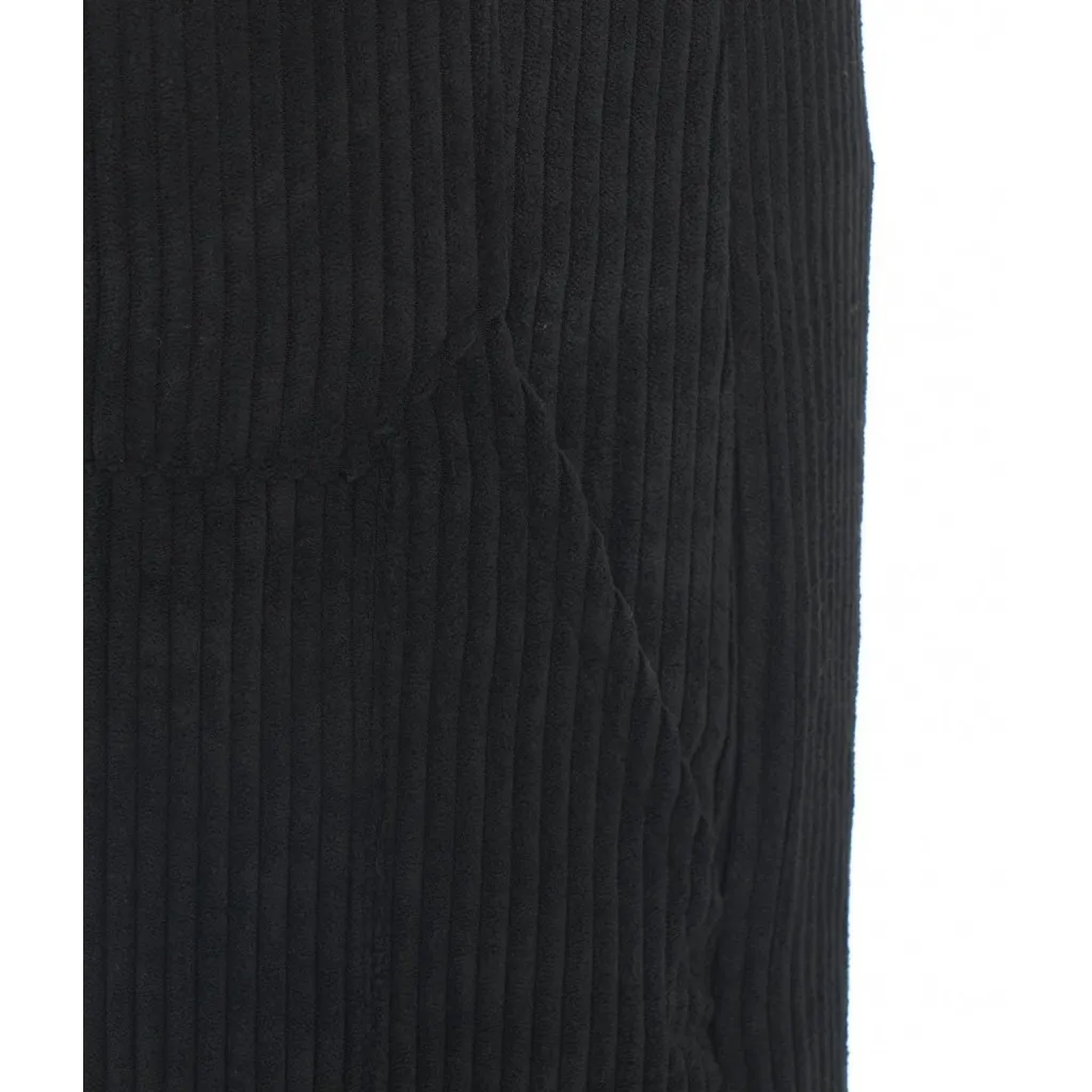 Pantaloni a gamba larga in velluto a coste nero