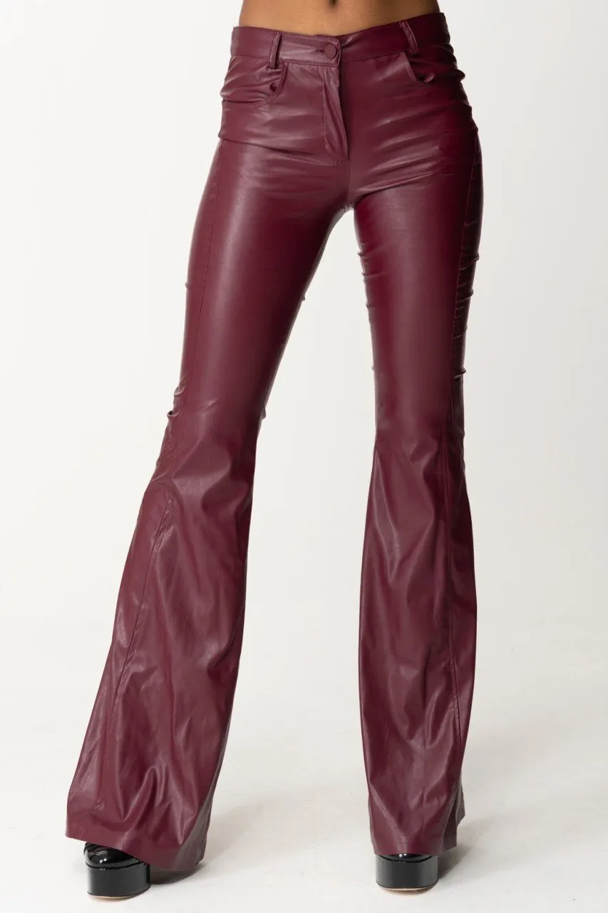 Pantaloni flared in ecopelle Biba WINO