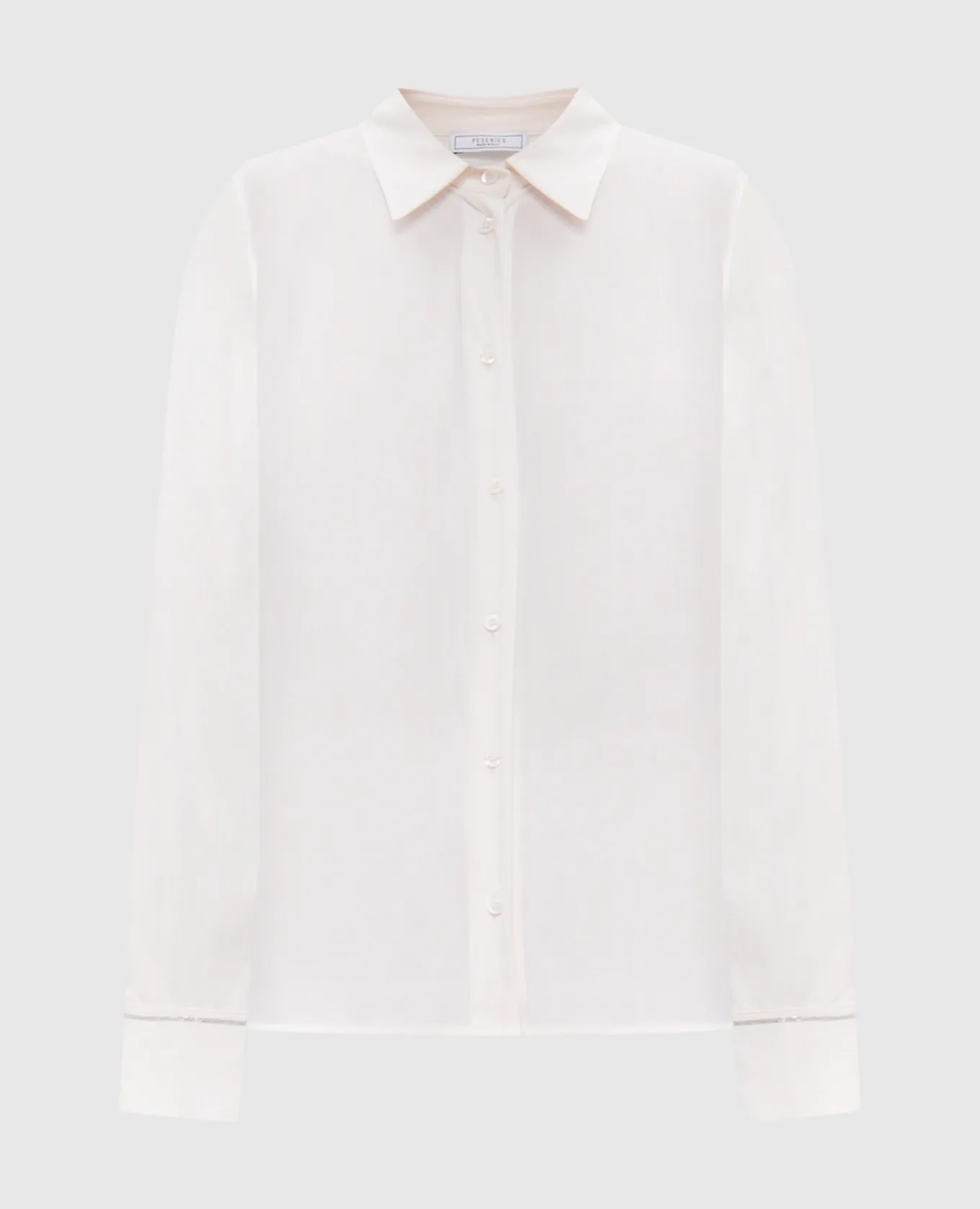 Peserico Blusa in seta beige con catena monil A0656007325