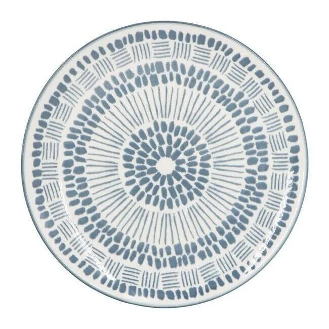 Piatto da 19 cm a fantasia grigio-blu