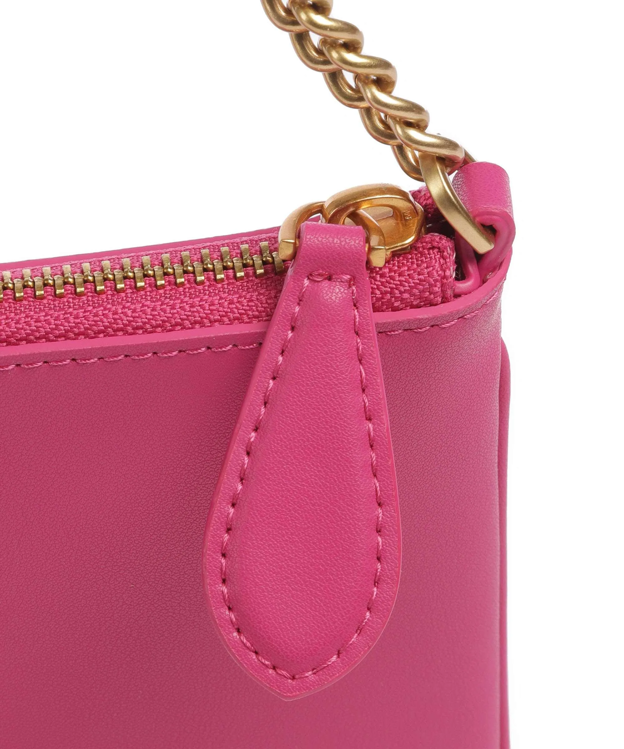  Pinko Horizontal Borsa a spalla pelle di vacchetta finemente grana pink  