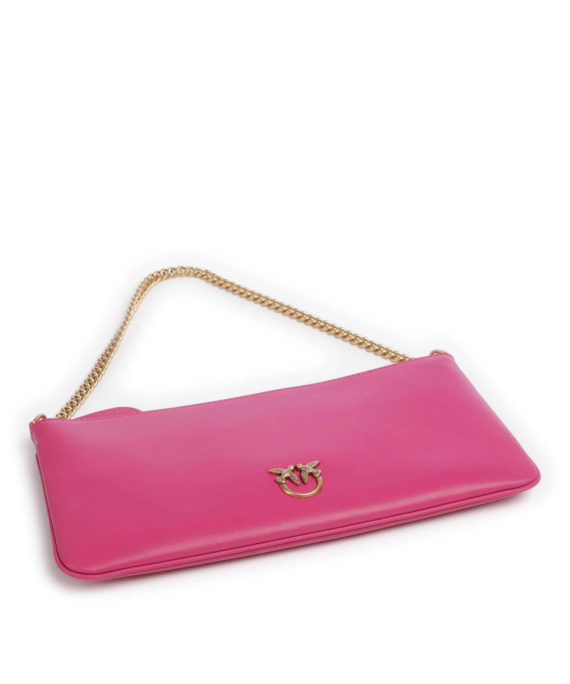  Pinko Horizontal Borsa a spalla pelle di vacchetta finemente grana pink  