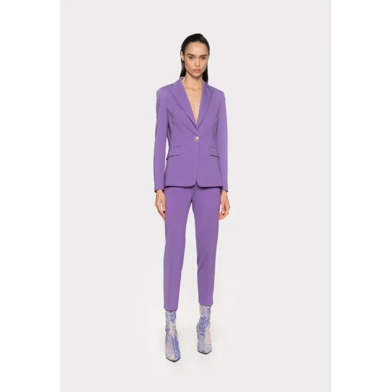 PINKO pantaloni PERFETTO punto stoffa scuba PURPLE