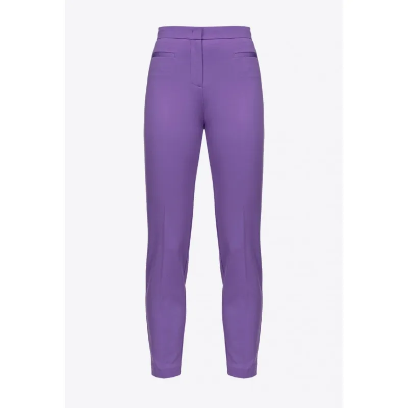 PINKO pantaloni PERFETTO punto stoffa scuba PURPLE