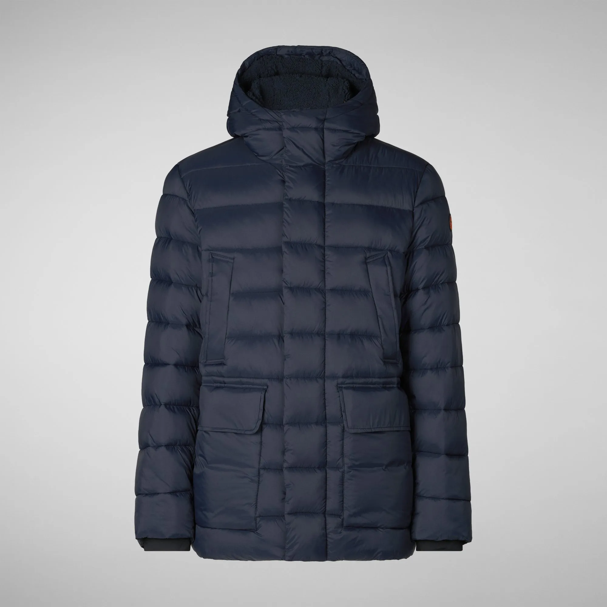 PIUMINO ANIMAL FREE CON CAPPUCCIO UOMO LYLE BLU NERO