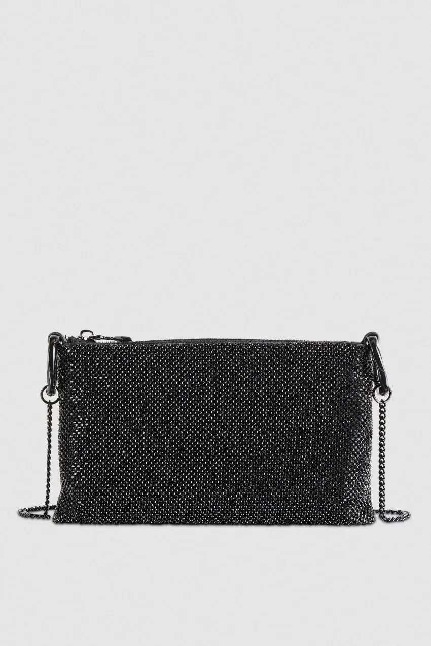 Pochette à strass et maxichaîne