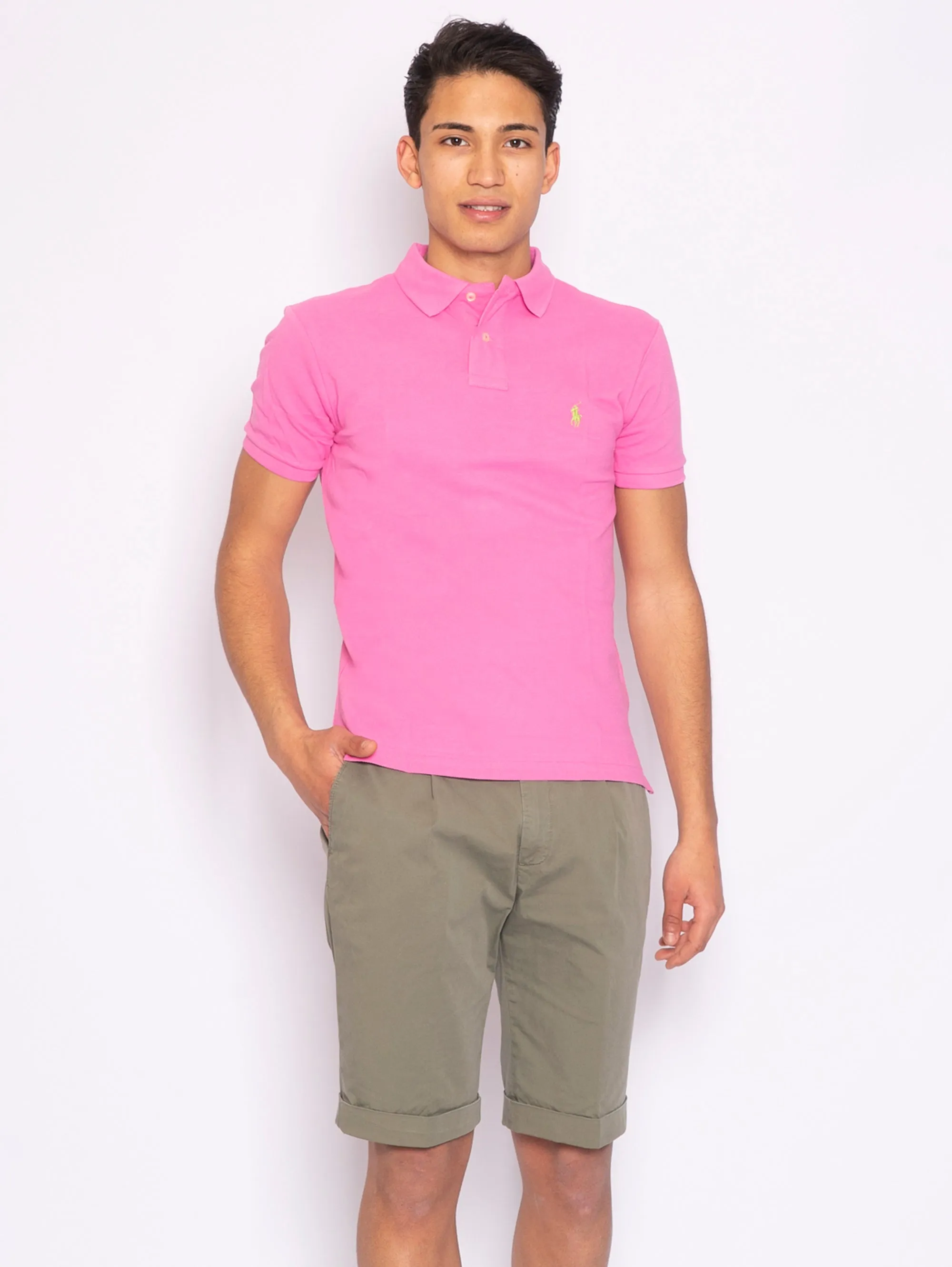 Polo in Piqué di Cotone Rosa