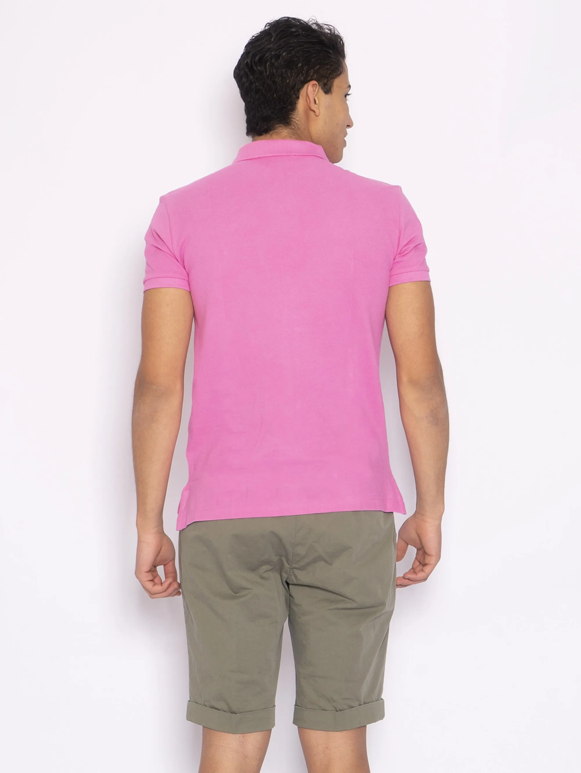 Polo in Piqué di Cotone Rosa