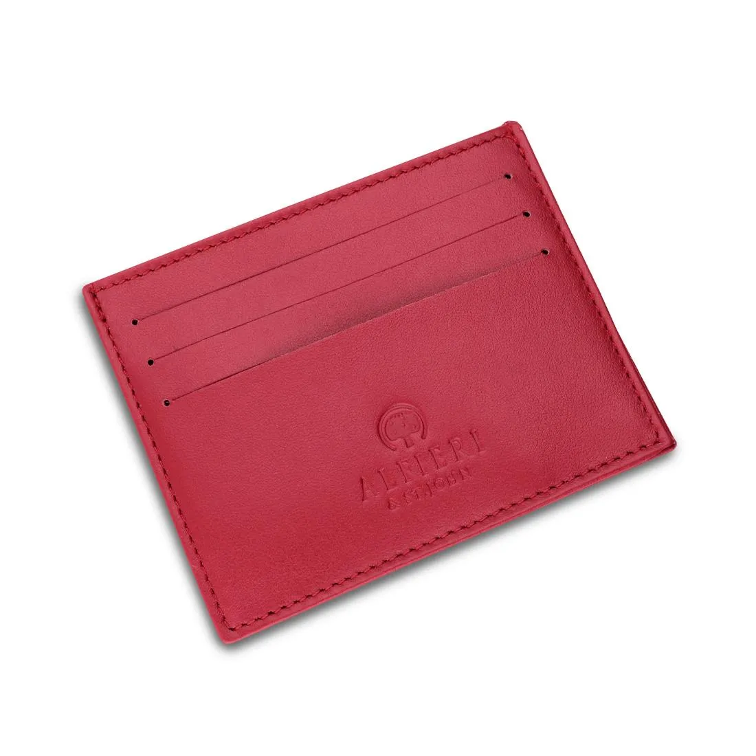 Porta carte in pelle bordeaux