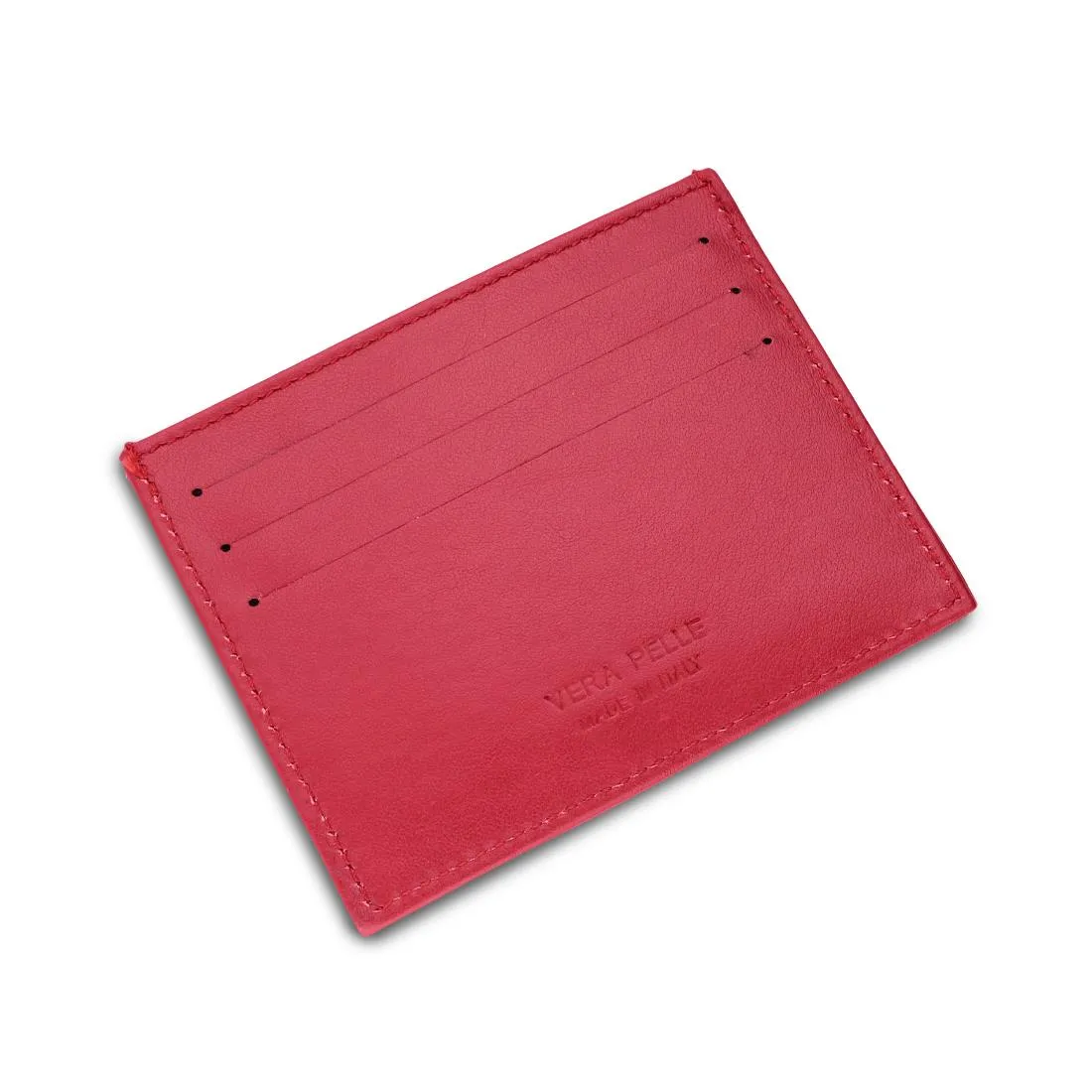 Porta carte in pelle bordeaux