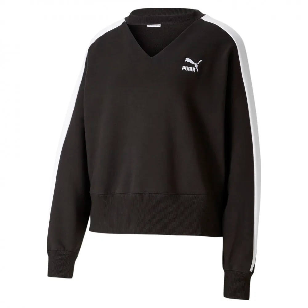PUMA - T7 CREW - BLACK/WHITE - DONNA - 537070 - 01