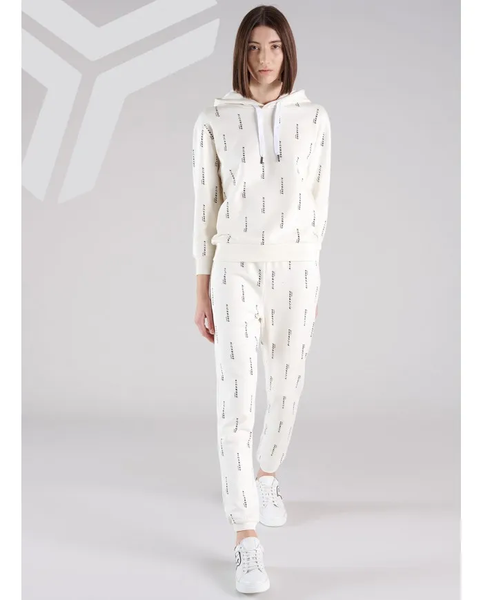 RICHMOND Pantaloni Tuta Donna UWA22004PA A-EE Cotone logo All over 01 BIANCO