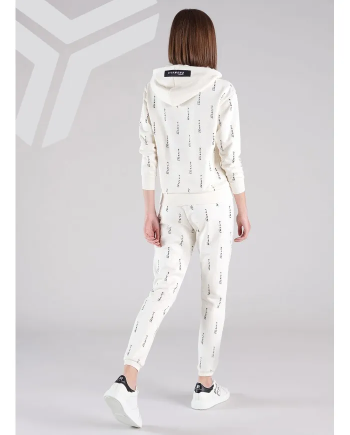 RICHMOND Pantaloni Tuta Donna UWA22004PA A-EE Cotone logo All over 01 BIANCO