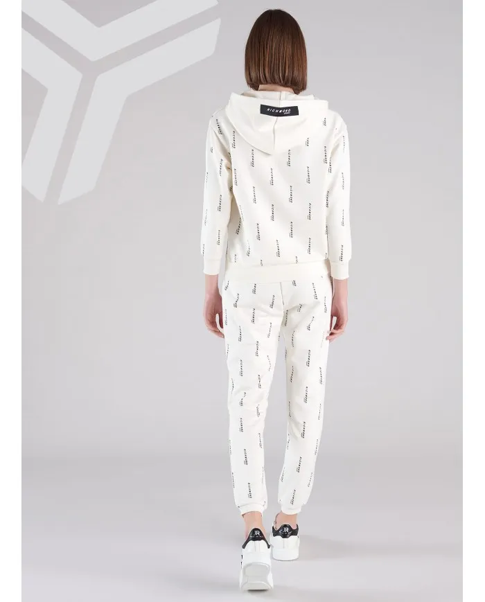 RICHMOND Pantaloni Tuta Donna UWA22004PA A-EE Cotone logo All over 01 BIANCO