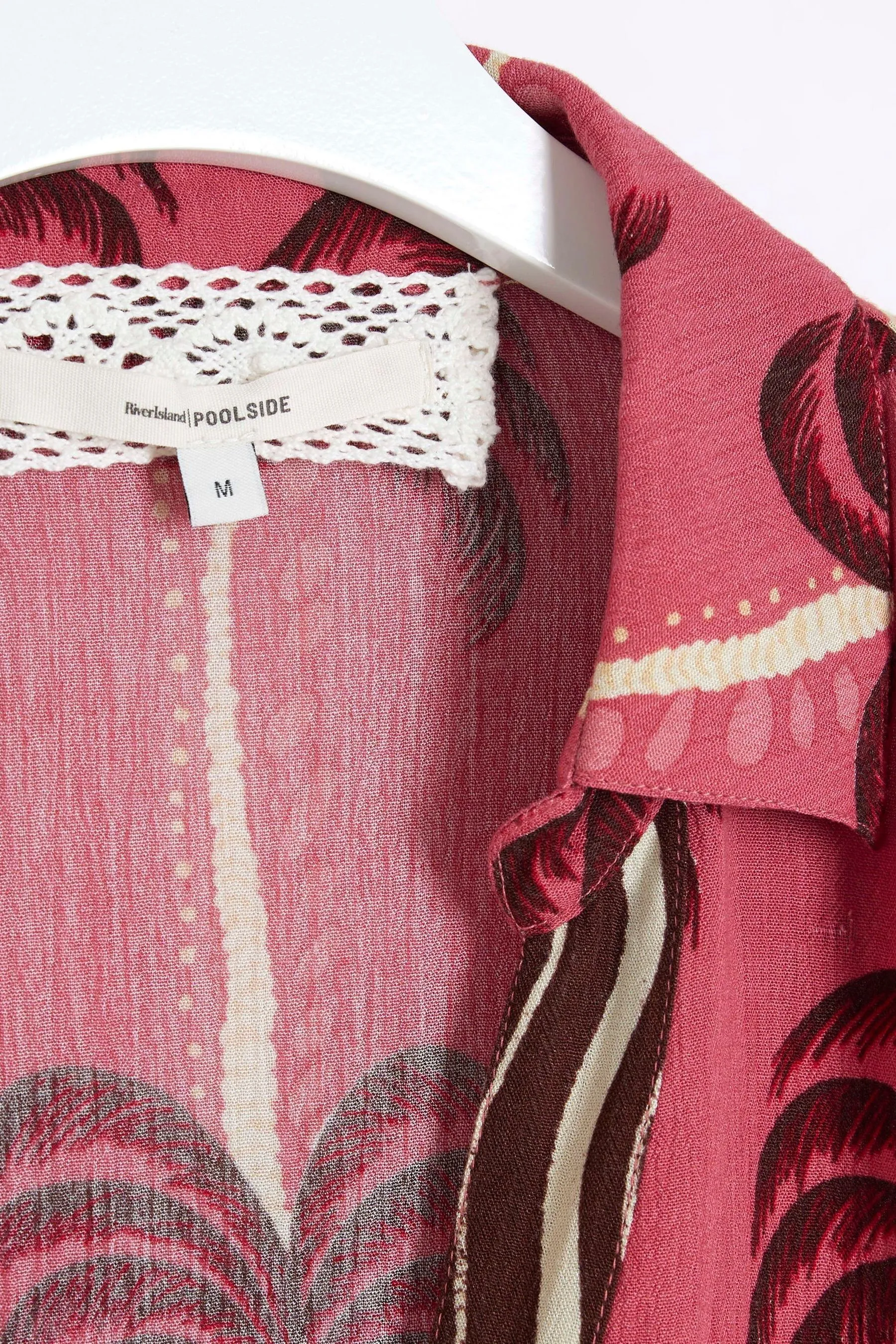 River Island - Camicia da mare oversize Stampa con palme