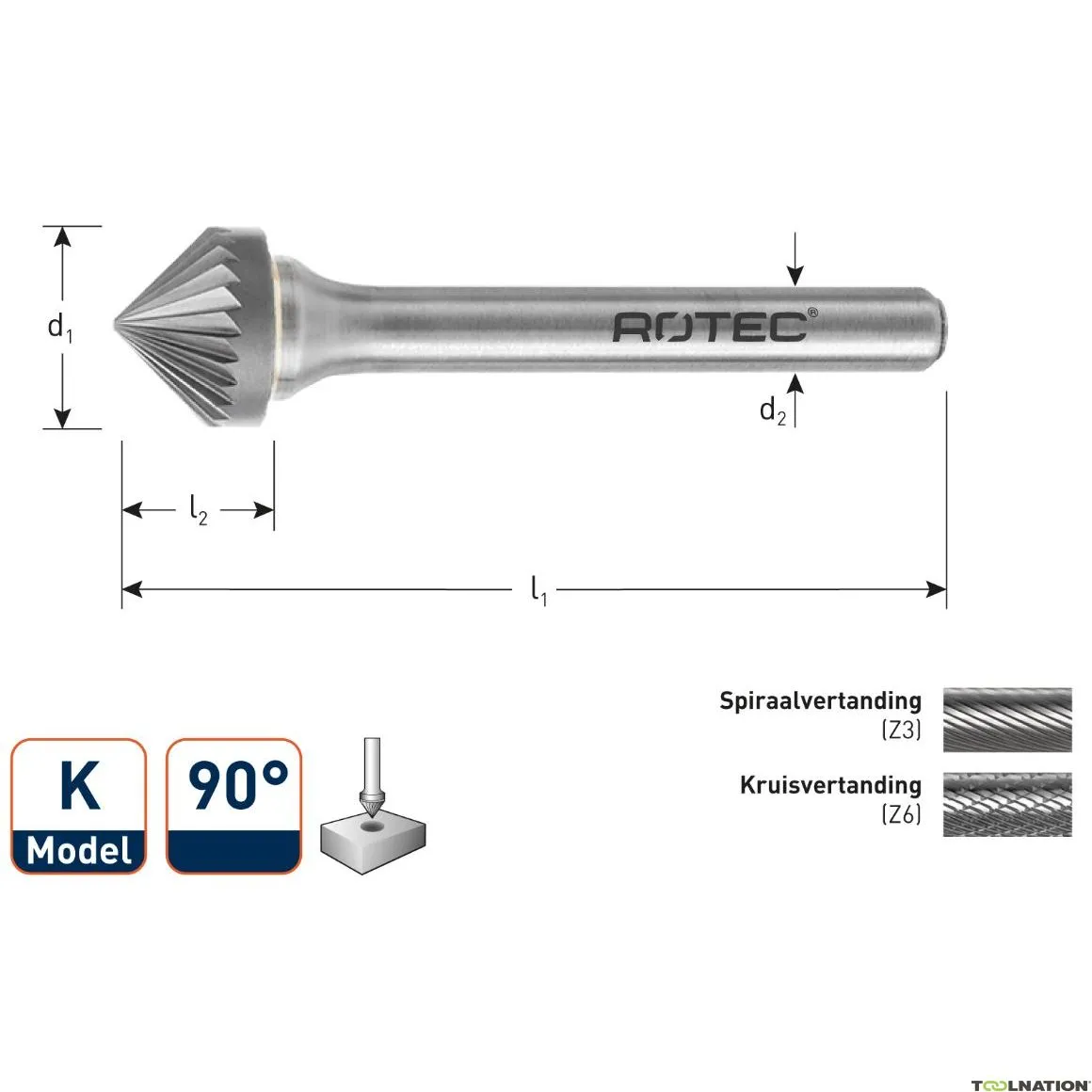 Rotec 438.1611 Fresa HM da 16 mm modello K
