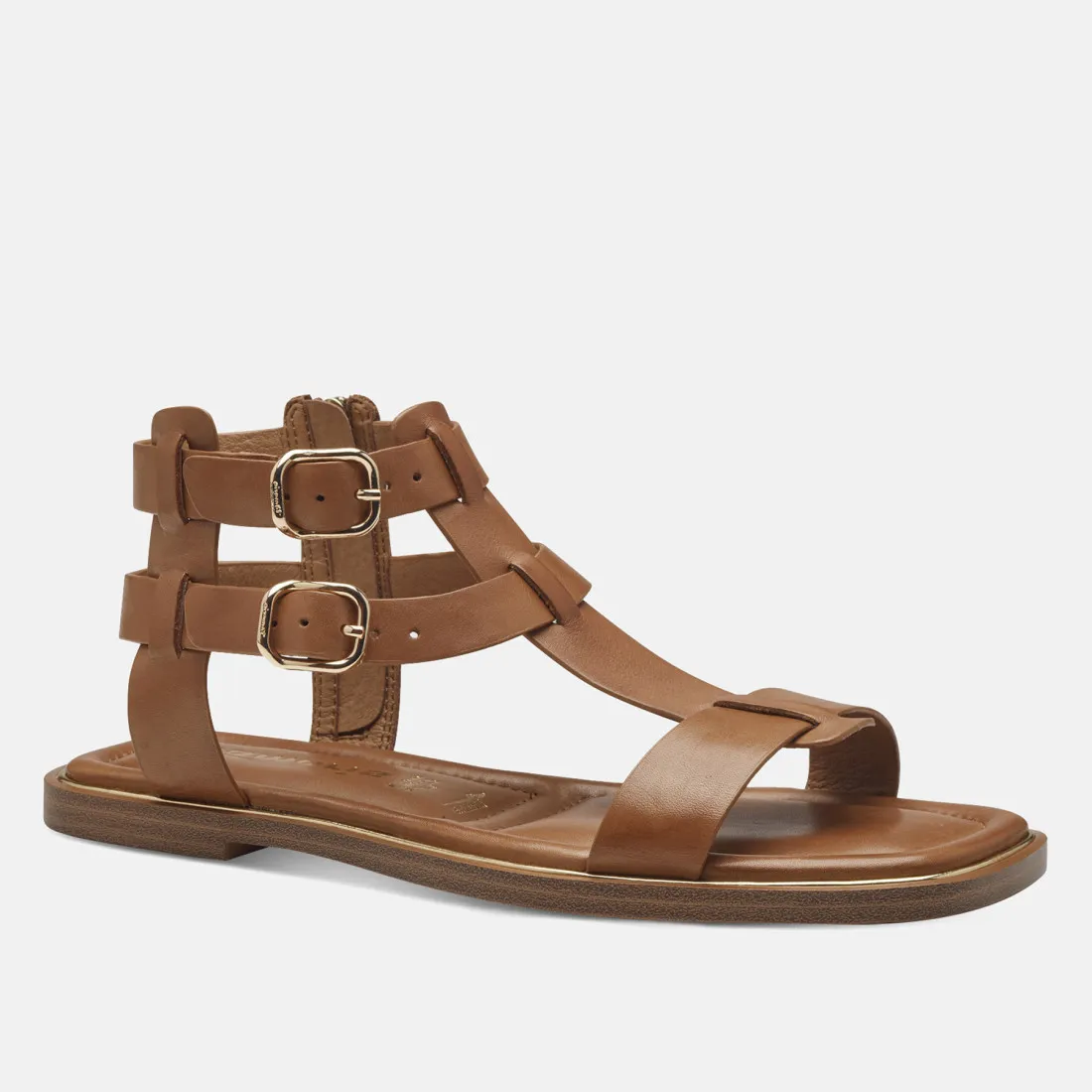 Sandali Tamaris in ecopelle color cuoio