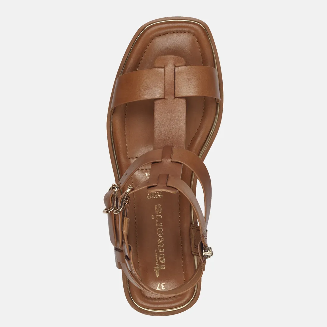 Sandali Tamaris in ecopelle color cuoio