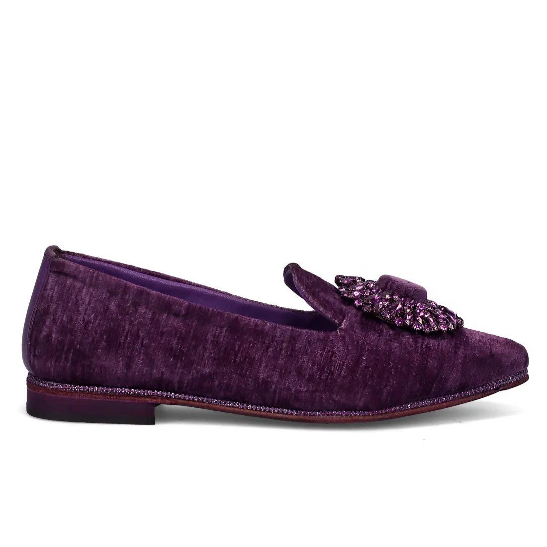 Scarpa bassa da donna Zoe Chantal in velluto viola