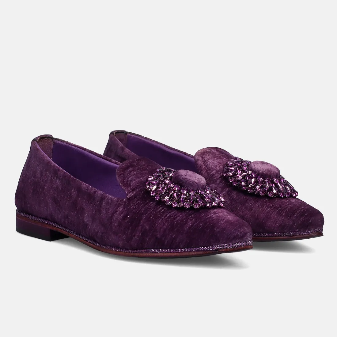 Scarpa bassa da donna Zoe Chantal in velluto viola