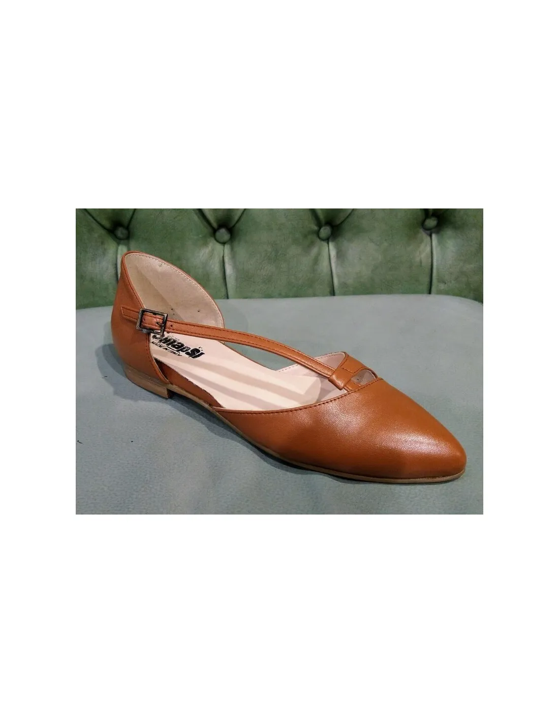Scarpe basse a punta, in pelle