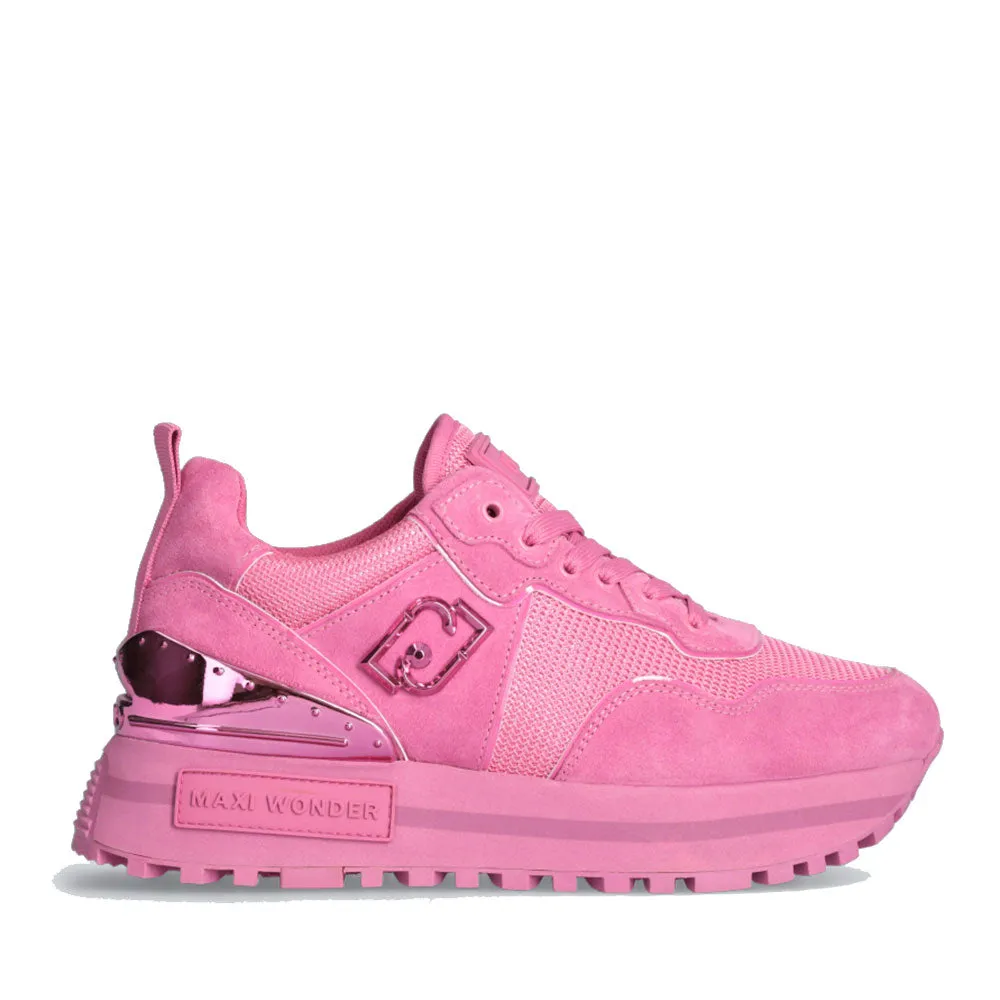 Scarpe Donna LIU JO Maxi Wonder 52 Sneakers Platform in Suede e Mesh Fuxia