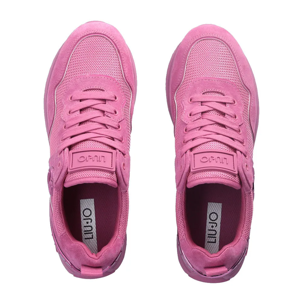Scarpe Donna LIU JO Maxi Wonder 52 Sneakers Platform in Suede e Mesh Fuxia