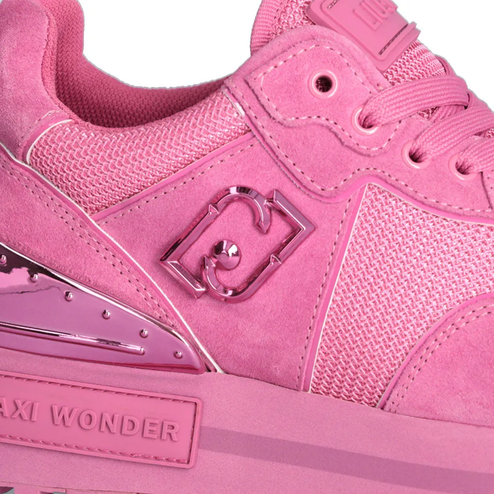 Scarpe Donna LIU JO Maxi Wonder 52 Sneakers Platform in Suede e Mesh Fuxia